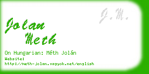 jolan meth business card